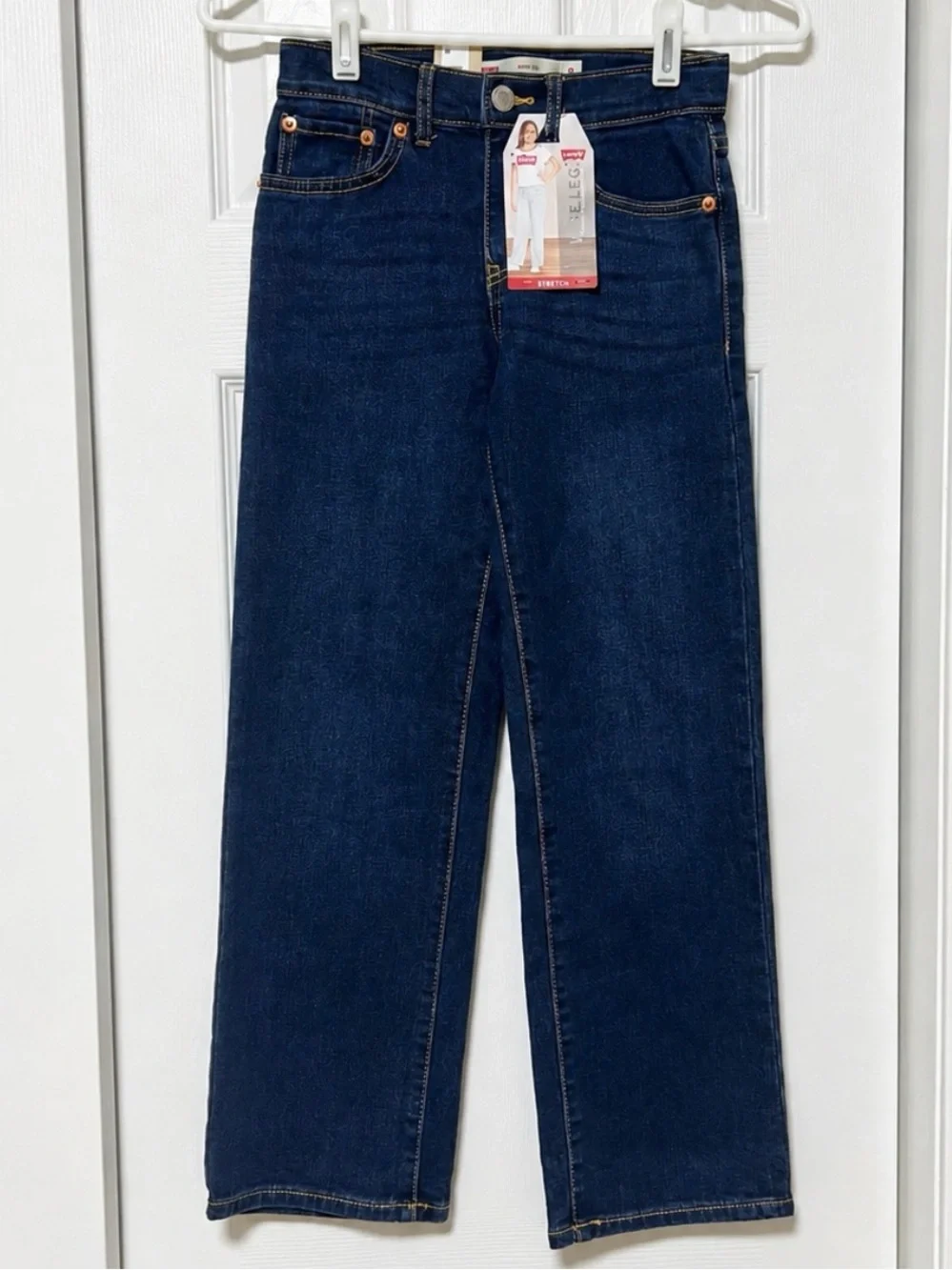 Levi’s Girls Wide Leg Mid Rise Stretch Jeans Size 8 NWT - Picture 1 of 3